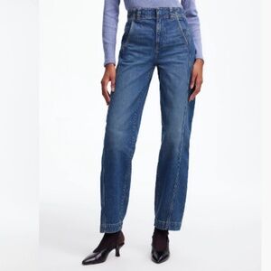 Madewell Tall Tapered Denim Trousers, size 26 tall - Like New!